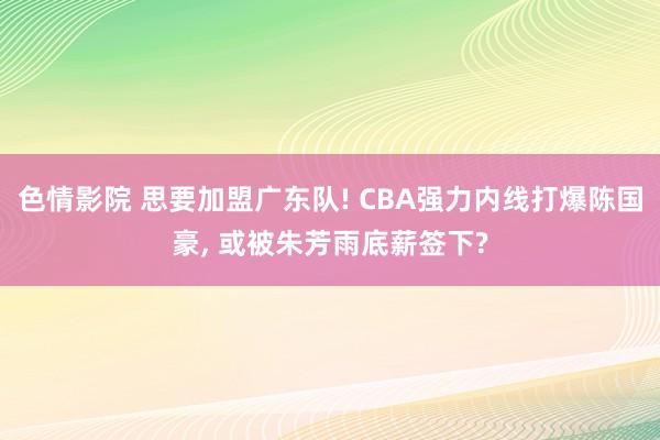 色情影院 思要加盟广东队! CBA强力内线打爆陈国豪， 或被朱芳雨底薪签下?