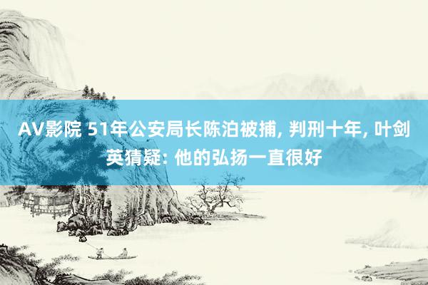 AV影院 51年公安局长陈泊被捕， 判刑十年， 叶剑英猜疑: 他的弘扬一直很好