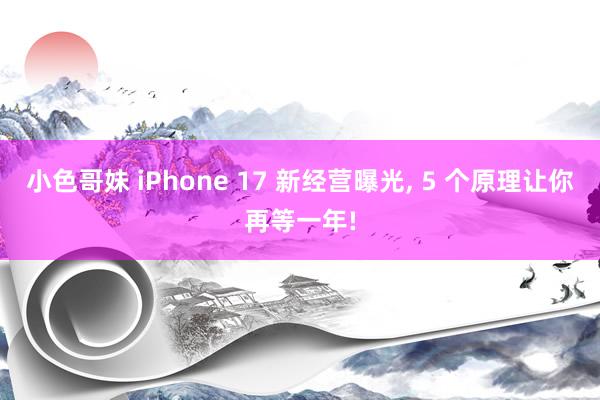 小色哥妹 iPhone 17 新经营曝光， 5 个原理让你再等一年!