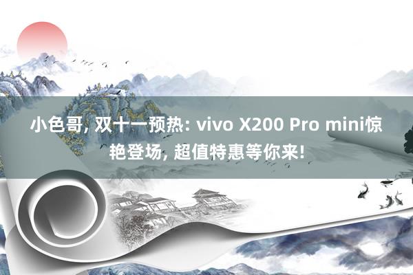 小色哥， 双十一预热: vivo X200 Pro mini惊艳登场， 超值特惠等你来!