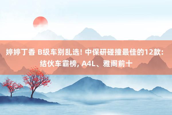 婷婷丁香 B级车别乱选! 中保研碰撞最佳的12款: 结伙车霸榜， A4L、雅阁前十